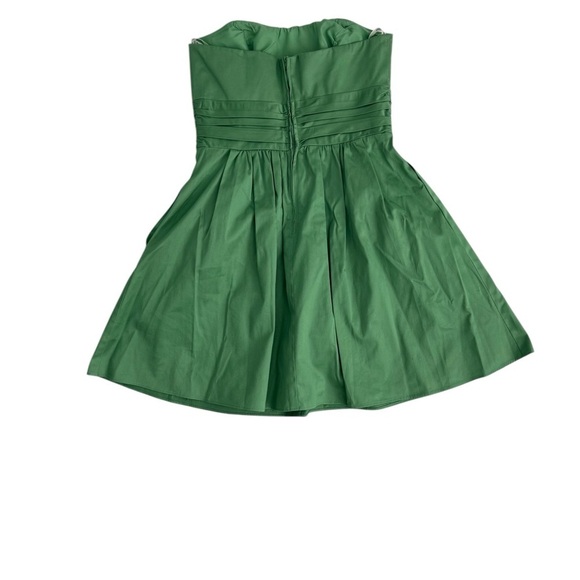 DAVI’S BRIDAL Green Strapless Bridesmaids Ruched A-line Mini Dress Size 8 - Picture 2 of 9